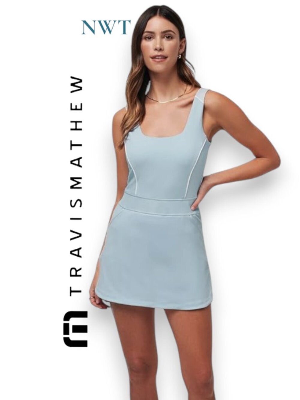 NWT Travis Matthew Ice Blue 'Royal Treatment' Tennis Dress Size XL